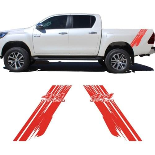 2Pcs 4x4 off road car sticker pickup box bed car decal for toyota hilux revo and vigo 2012 2013 2014 2015 2016 2017 2018 2019