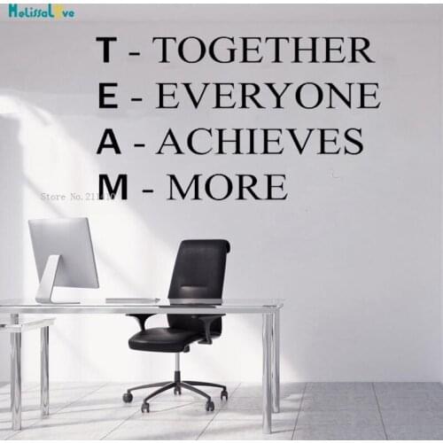 Team Simple Design Word Wall Sticker Decals Inspirational New Office Decor Vinyl Art Murals Removable Home Decoration YT1038