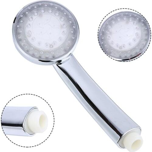 7 Color Changing LED HandHeld Glowing Shower Head Round Rainfall Water Saving Showerhead Bathroom Products
