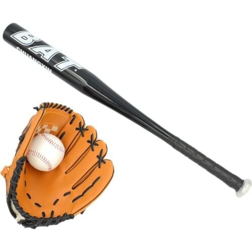 Wholesale 20sets/lot 24'' Aluminum Black Kids Baseball Bat Set Softball Racket Outdoor Sports Bat 9" softball