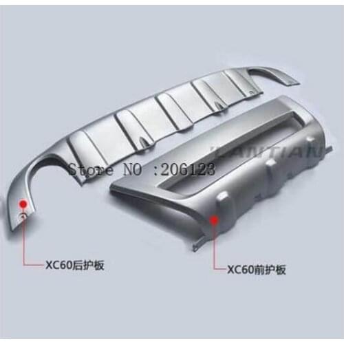 For VOLVO XC60 2009-2013 Front+ Rear Bumper Diffuser Bumpers Lip Protector Guard skid plate ABS Chrome finish 2PES