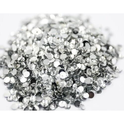 Crystal Clear Color 2~6mm Flatback стразы Resin Non hotfix Rhinestones in Bulk Package Plastic Nail Art Decoration for Garment