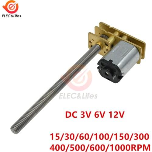 GA1024-N20 DC Gear Motor 15/30/60/100/150/300/400/500/600/1000RPM DC 3V 6V 12V M4*55mm Metal Screw High Torque Gear Motor