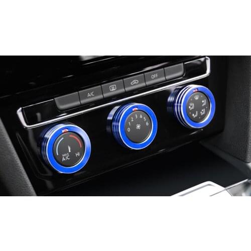 For Volkswagen Golf 7 aluminum alloy air conditioning knob bright circle decorative circle anti-scratch protection car styling