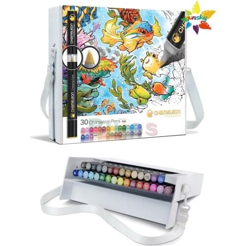 30pc/set UK original Chameleon pen double head gradient marker pen oil soft head change color ink pen architecture design pen