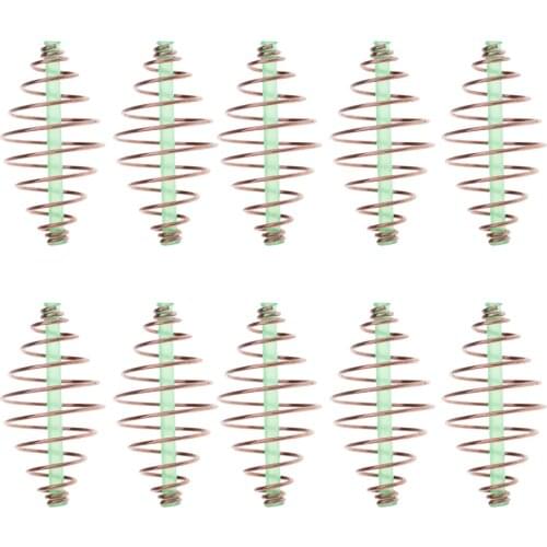 10pcs Spring Coil Inline Method Feeder Fishing Feeder Tackle 3.5x1.8cm Spring Inline Method Feeders