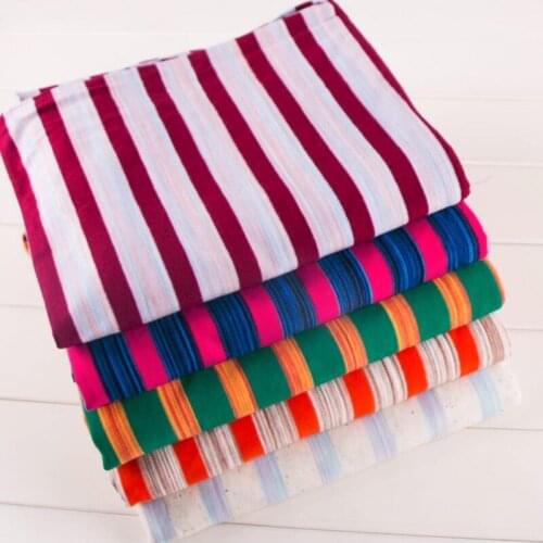 Width 70'' Fashion Simple Color Stripe Cotton Fabric By The Half Yard For Short Sleeve T-Shirt Dress Suspender Material