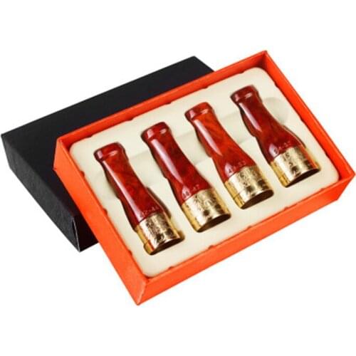 Cigar Ashtray Holder Mouthpiece 4 Ring Gauge Golden Silver Gray Cigar Accessories For COHIBA W/ Funny Gift Box package