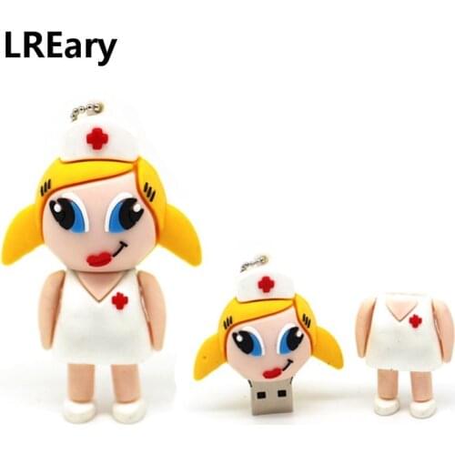 New design Sexy nurse usb flash drive silicone white girl memory stick storage device Pen drive 4g 8g 16g 32g U disk