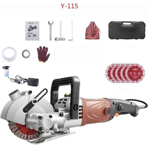 220V Hydropower Installation Electric Wall Chaser Concrete Wall Cutting Slotting Grooving Machine With 115MM Blade