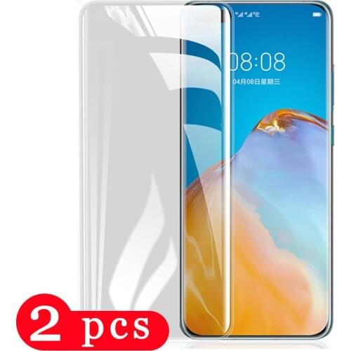 2Pcs 9H tempered glass for huawei P40 pro plus P40 lite E P30 P20 pro protective film phone screen protector on glass smartphone