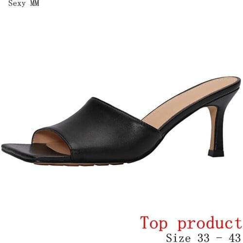 Women High Heels Gladiator Sandals Pumps High Heel Sandals Woman Summer Shoes Genuine Leather Small Plus Size 33 - 40 41 42 43