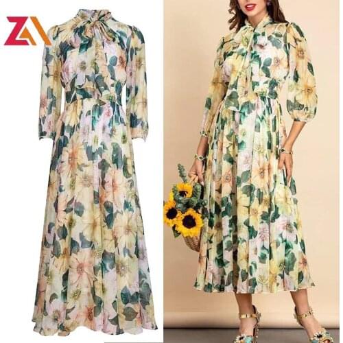 ZALady Designer Summer Midi-long Party Night Dresses For Women Bow Plus Size 2XL Elegant Vintage Woman Dress Sukienki Femme Robe