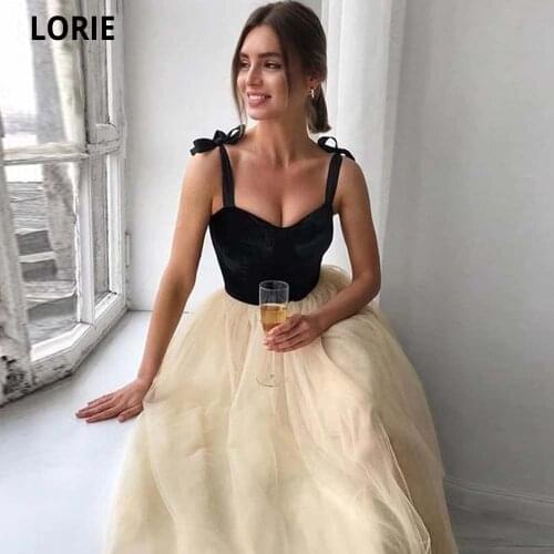 LORIE A-Line Sweetheart Tulle Evening Dress 2021 Unique Fashion Adjustable Spaghetti Straps Robe De Soirée Femme Prom Formal