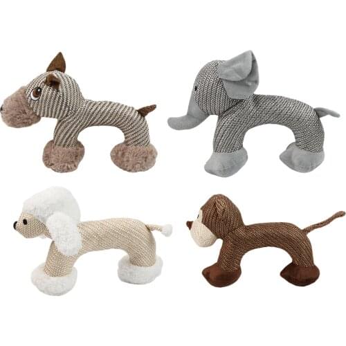 Pet Chew Toy Squeaky Cotton Funny Animal Dolls, Dog Molar Supplies Interactive Bite Resistant Toy Pet Sounding Teeth Toy