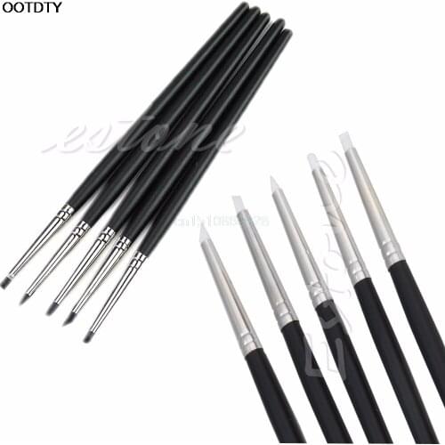 1SET 5PCS Flexible Silicone Rubber Shapers Clay Sculpting Fimo Modelling Hobby Tools