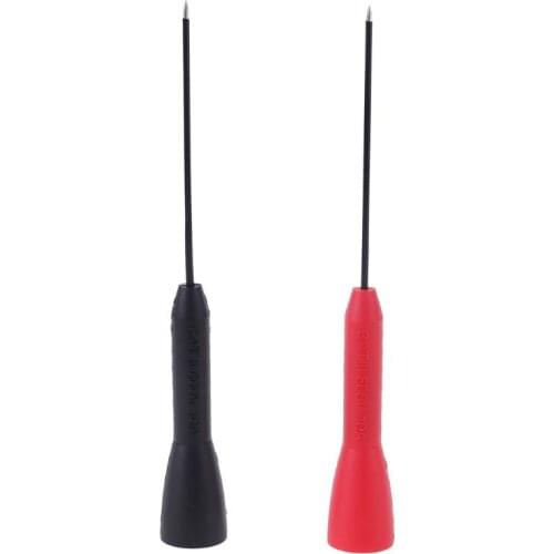 1 Pair Multimeter Piercing Needle 1mm Rigid Backprobe Pin Set Non Destructive Probe for 2mm Test Leads