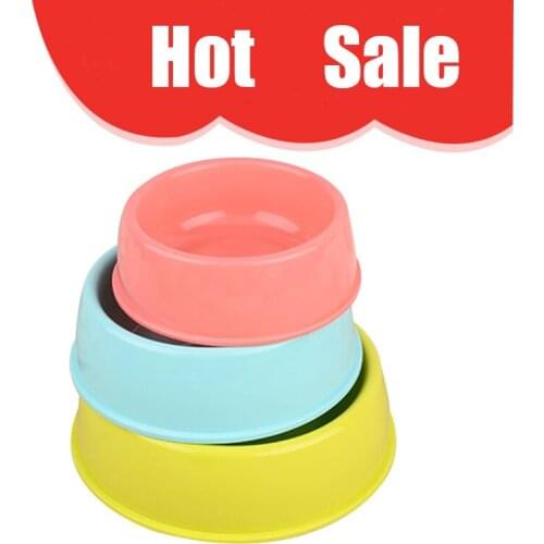 1Pc Pet Single Round Bowl Easy Cleaning Pet Bowl for Dog and Cat Made of Environmental Health Plastic Safe Non-toxic S/M/L