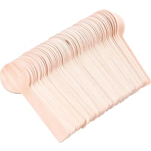 100PCS Wooden Spoons Mini Ice Cream Dessert Spoons Biodegradable Utensil Spoon Birthday Wedding Party Kitchen Tableware