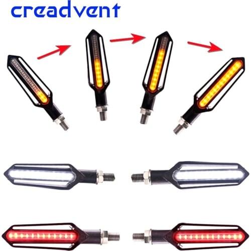 4PCS Flowing Water lighting Three-use LED motorcycle turn signal red brake lamp white DRL Indicators Blinkers flicker for honda