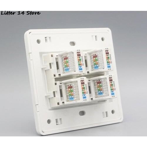 86 Type Four Ports RJ45 Cat5e Network Lan Panel Socket Keystone Faceplate