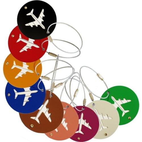 9 Colors travel accessories luggage tag Aircraft Round Shape Portable Secure Travel Suitcase label best love High Quality