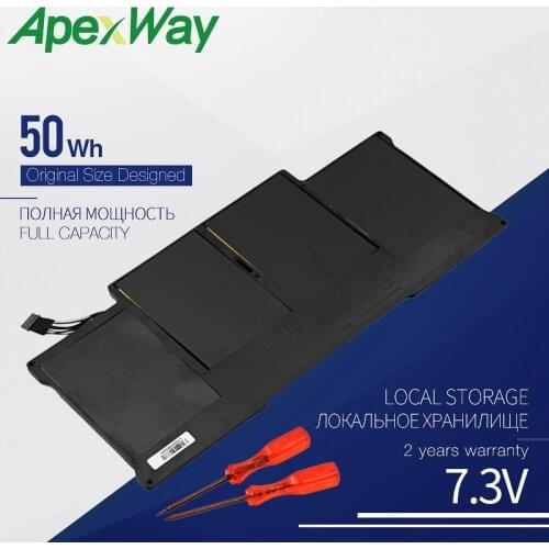 ApexWay 50WH 7.3V New laptop battery for Apple Macbook Air A1369 2011,13" A1466 2012, A1405, MC503 MC504 MC966 MD231 MD232