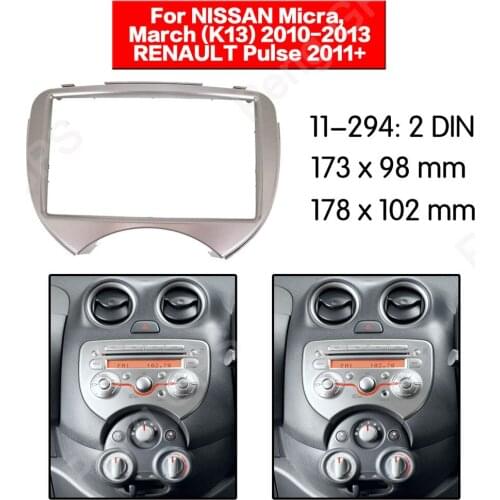 11-294 2 DIN Car Radio Stereo Fascia Panel Refitting Frame For Nissan Micra/March RENAULT Pulse Audio Installtion Trim Mount Kit