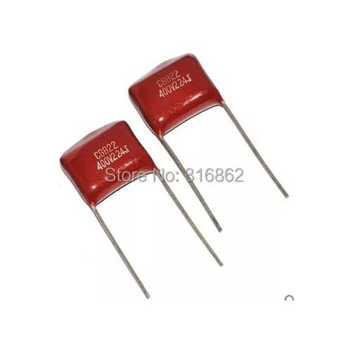 Free shipping 50pcs/lot CBB capacitor CBB22 400V 224 220NF 400V 0.22UF pitch 15MM Polypropylene Film Capacitors