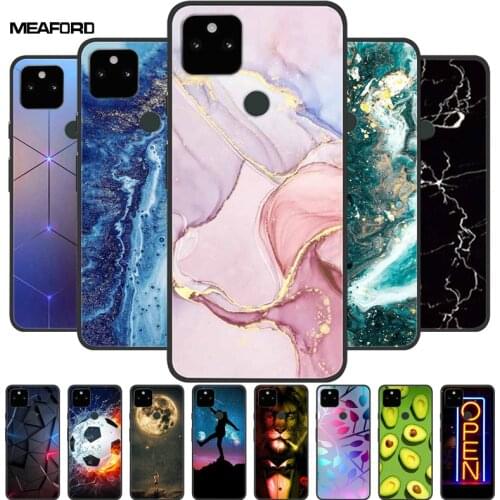 Marbling Silicone Case For Google Pixel 5a 5G Case Soft TPU Cover For Pixel5A Bumper Case Black Funda Coque For Google Pixel 5A