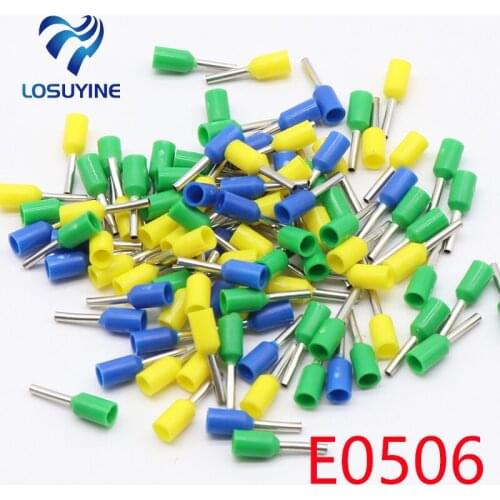 E0506 Tube insulating Insulated terminals 0.5MM2 Cable Wire Connector 100PCS/Pack Insulating Crimp Terminal Connector E