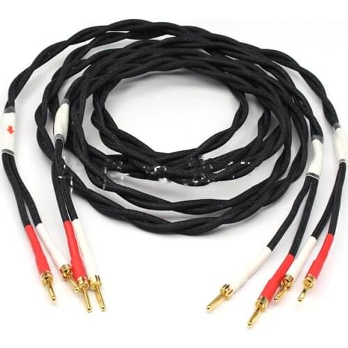 Hifi Speaker Cable with Banana Plug Golden Speaker Cable High Performance Speaker Amplifier Sound Connecting line