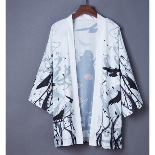 2020 Fashion Anime Costume Sun-proof Coat Japanese Summer Kimono Cardigan Three Quarter Sleeves Loose Thin Outer Garment
