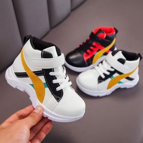 Skoex 2020 New Children Fashion Sneakers Boys Girls Soft Sole Slip-on Sport Running Shoes Kids High Top Casual Trainer Shoes