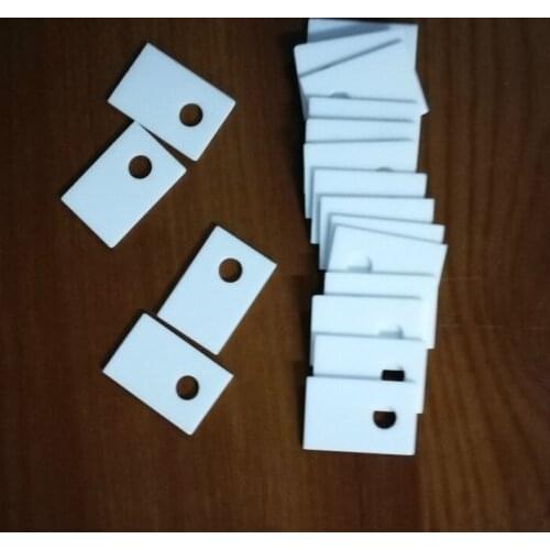 Alumina Ceramic Sheet High Temperature Resistance TO-220 Ceramic Insulating Sheet with Hole 12*18*1mm Ceramic Radiator