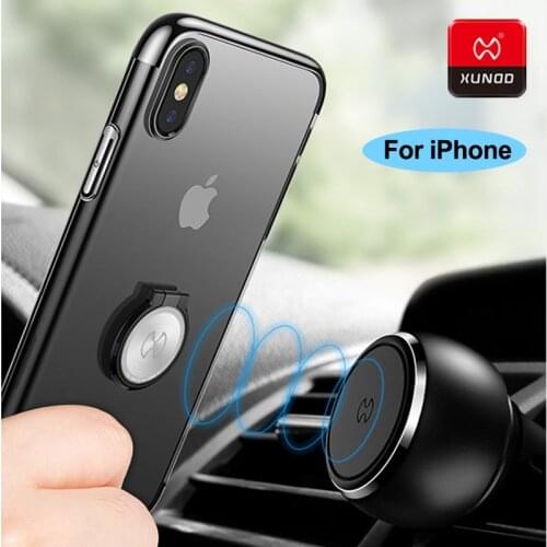 Magnetic car holder Case For iPhone X Xs Max Xr 7 8 Plus Phone XUNDD Ultra thin Transparent Luxury Protective Back Cover Cases