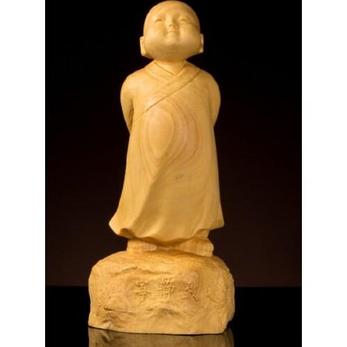 8cm/10cm Little Monk,Exquisite Carving,Quality Boxwood Material,Best Gifts for Pocket Handle Pieces Tea Pet Putting Decorations