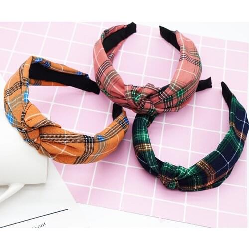 Fashion Lattice Headband for Women Retro Knotted Hair Hoop make up Girls hairband Hair Accessories FG1204