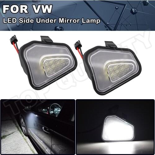 2X SMD White LED Puddle Lights Module Under Side Mirror Lamps For Volkswagen VW Passat EOS CC Scirocco Jetta MK6