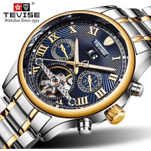 TEVISE Mens Watches 2020 Month Week Display Luminous Hands Clock Wrist Male Sport Relojes Para Hombre