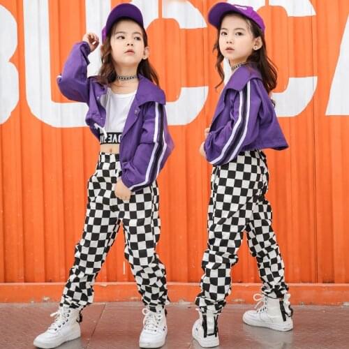 Hip-hop Dance Steet Wear Clothes Children Sets Kids Girl Jackets Vest Pants Stage Wear Coat Top Shorts 3pcs Sets 3-17 Years