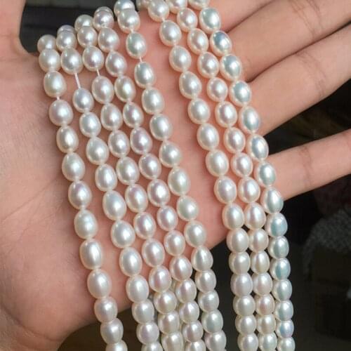 Freshwater Pearl Necklace Round Shape with Size 6.5-7.5mm Perfect Luster for Jewelry DIY Loose Freshwater Pearls Strands