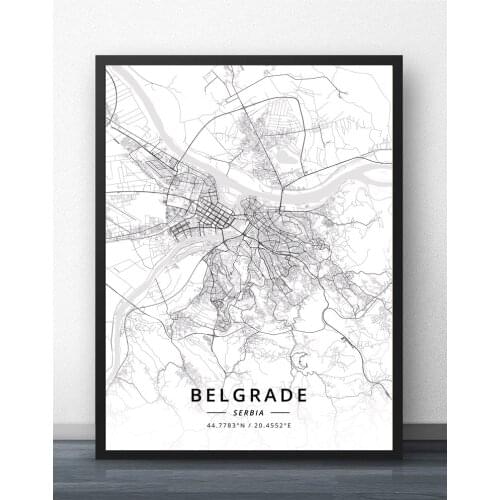 Belgrade Serbia Map Poster