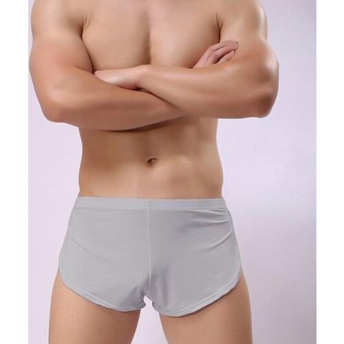 Sexy Underwear Men Boxer Shorts Thin Solid Low-waist U Convex Pouch Underpants cueca calzoncillo ropa interior hombre S-XL