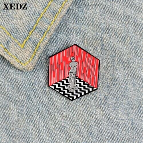 XEDZ Greek Classic Nude Goddess Stone Enamel Pin Polygon Stage Art Commemorative Badge Punk Lapel Brooch Jewelry Friend Gift