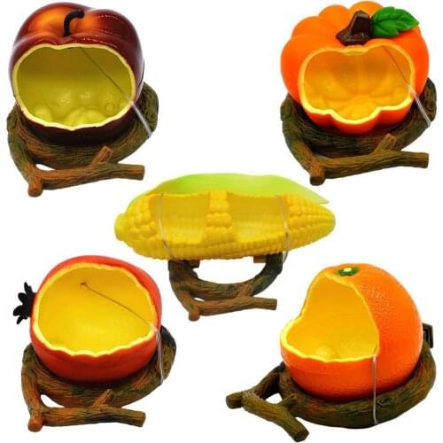 Funny Fruit Shape Bird Pet Parrot Feeder Orange Pomegranate Food Water Feeding Bowl Container Feeders For Crates Cages Coop Pet
