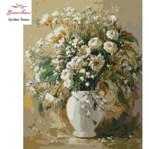 Golden Panno,Needlework,Embroidery,DIY Floral Painting,Kits,14ct Wild chrysanthemum,Sets For Embroidery,Christmas106