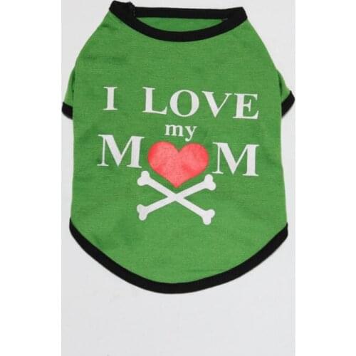 Pet Supplies Dog Clothes All Polyester I Love Mommy Small Dog T-shirt Teddy Clothes Spring/summer Wear Dog Costumes