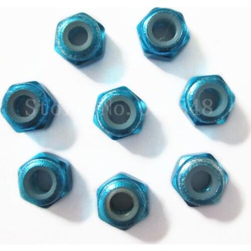 1 Set Aluminum Nylon Nut M3 8PCS Upgrade Parts 02191 For 1/10 Scale Models HSP Himoto 31046 Lock nuts Hi Speed Parts