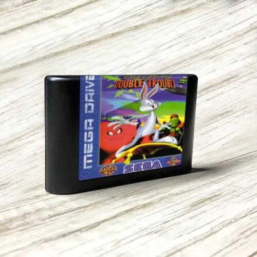 Bugs Bunny in Double Trouble - EUR Label Flashkit MD Electroless Gold PCB Card forSega Genesis Megadrive Video Game Console